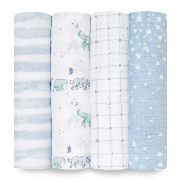 Aden + Anais rising star 4-pack muslin swaddles - cutbabycare.com | baby boutique & care hub