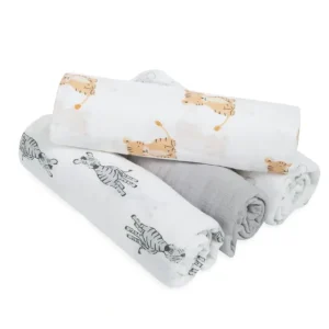 Aden + Anais safari babes 4pack muslin swaddles - cutbabycare.com | baby boutique & care hub