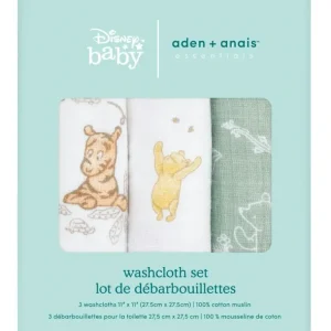 Aden Anais Disney Winnie Friends 3 Pack Washcloths - cutbabycare.com | baby boutique & care hub