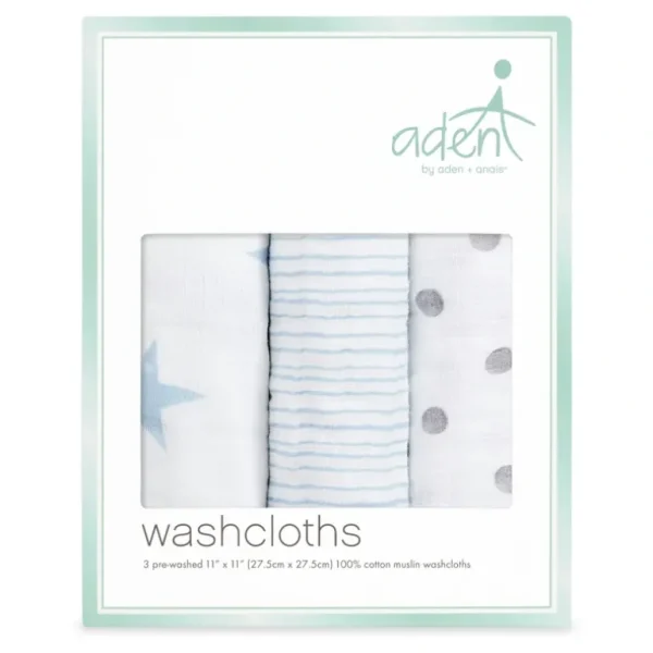Aden Dapper 3 Pack Aden Washcloths - cutbabycare.com | baby boutique & care hub