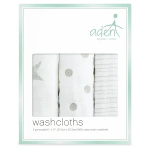 Aden Dusty 3-Pack Aden Washcloths - cutbabycare.com | baby boutique & care hub