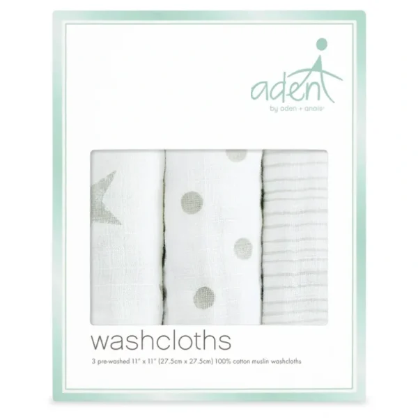 Aden Dusty 3-Pack Aden Washcloths - cutbabycare.com | baby boutique & care hub