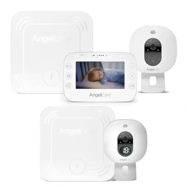 Anglecare Movement Video/Sound Baby Monitor w/Additional Camera & Sensor Pad WHT - cutbabycare.com | baby boutique & care hub