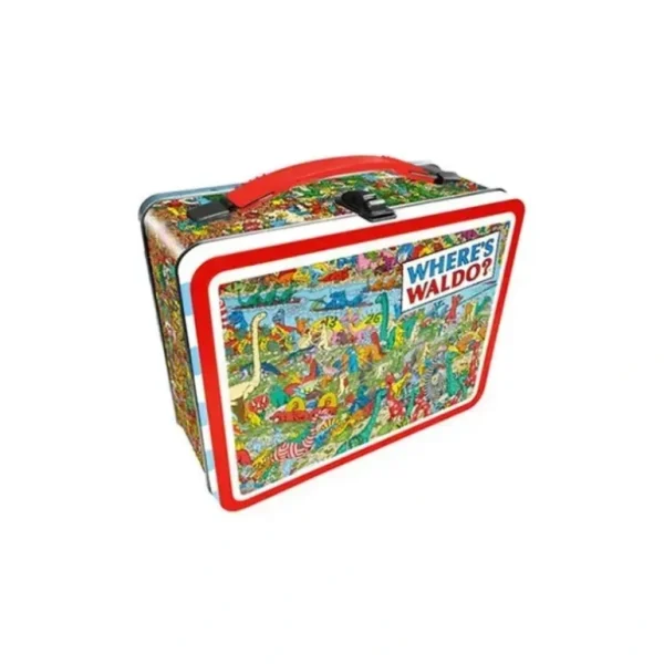 AQUARIUS Tin Carry All Fun Kids/Childrens Lunch Box Wheres Waldo Themed Set - cutbabycare.com | baby boutique & care hub