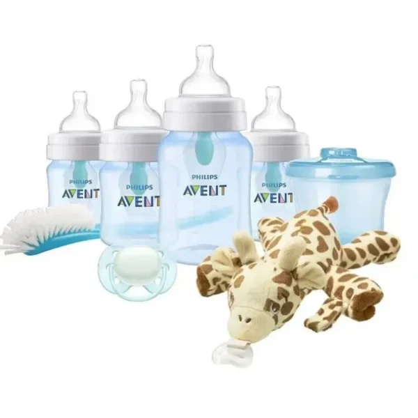 Avent - Anti-Colic Baby Bottle With Airfree Vent Newborn Gift Set With Snuggle, Blue - cutbabycare.com | baby boutique & care hub
