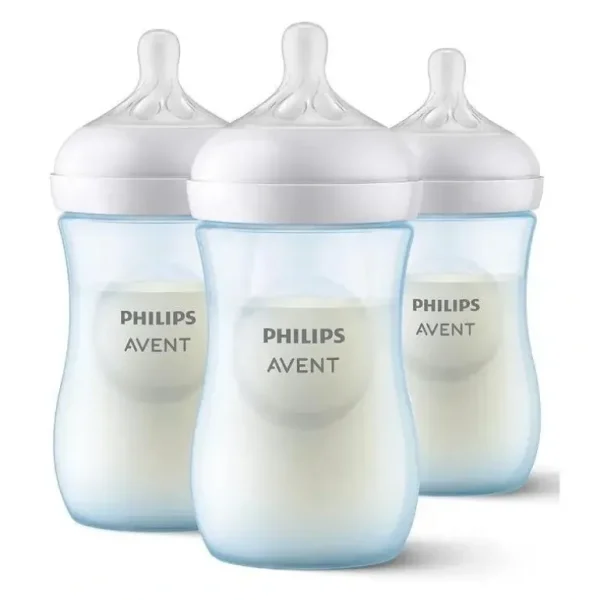 Avent - 3Pk Natural Baby Bottle With Natural Response Nipple, Blue, 9Oz - cutbabycare.com | baby boutique & care hub