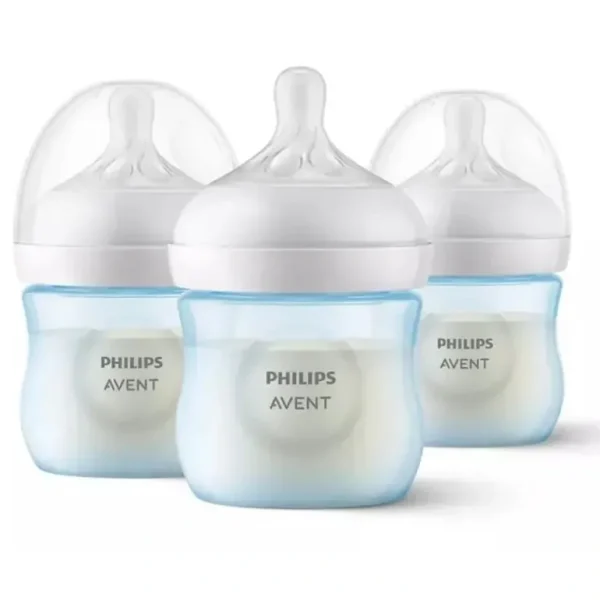 Avent - 3Pk Natural Baby Bottle With Natural Response Nipple, Blue, 4Oz - cutbabycare.com | baby boutique & care hub