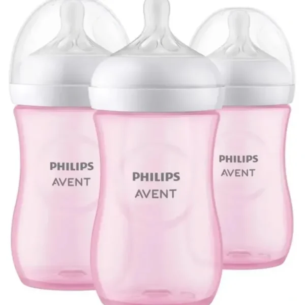 Avent - 3Pk Natural Baby Bottle With Natural Response Nipple, Pink, 9Oz - cutbabycare.com | baby boutique & care hub