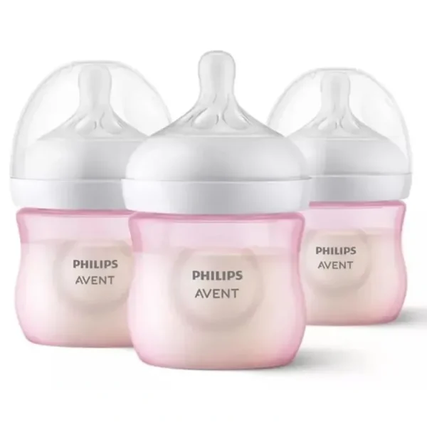 Avent - 3Pk Natural Baby Bottle With Natural Response Nipple, Pink, 4Oz - cutbabycare.com | baby boutique & care hub