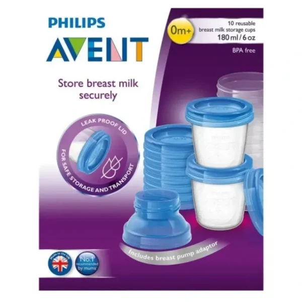 Avent Breast Milk Storage Cups 10 Pack - cutbabycare.com | baby boutique & care hub