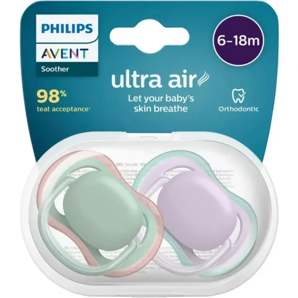 Avent Ultra Air Soother 6-18 Months 2 Pack - cutbabycare.com | baby boutique & care hub