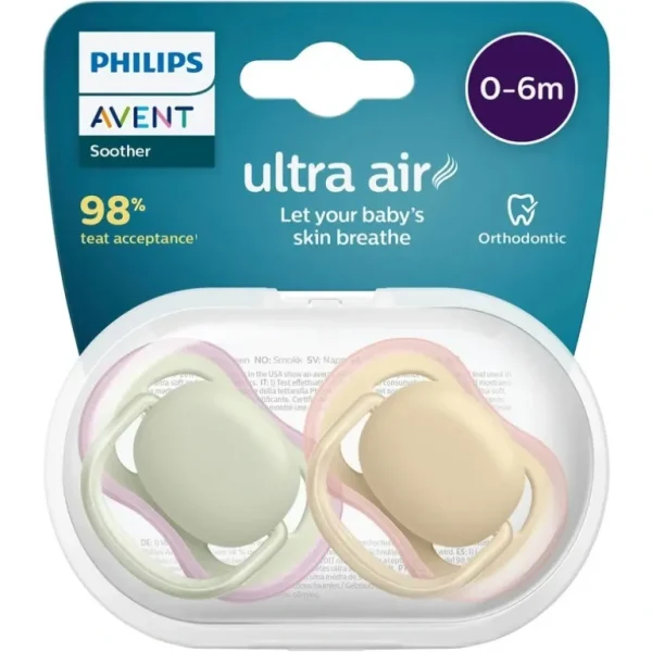 Avent Ultra Air Soother 0-6m 2 Pack - cutbabycare.com | baby boutique & care hub