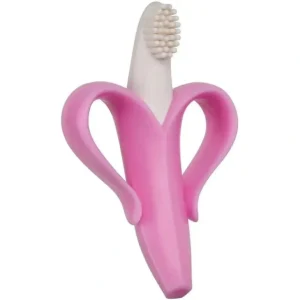 Baby Banana Teething Toothbrush, Pink - cutbabycare.com | baby boutique & care hub