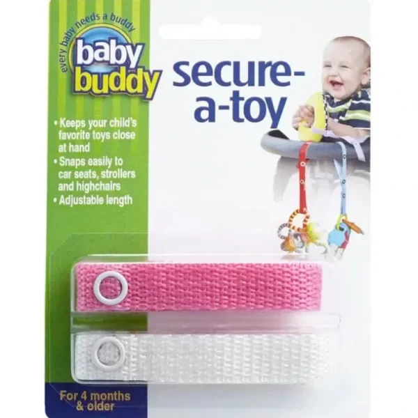 Baby Buddy - Secure A Toy Tether, Pink/White - cutbabycare.com | baby boutique & care hub
