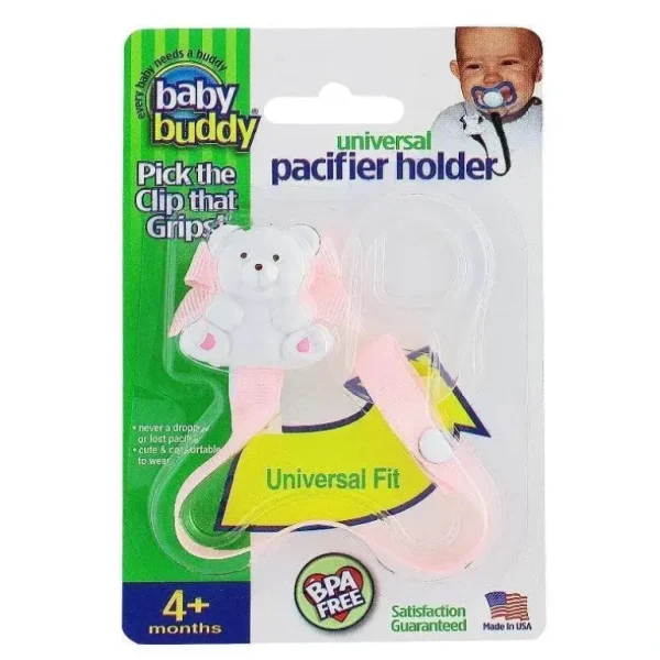 Baby Buddy - Universal Pacifier Holder, Light Pink - cutbabycare.com | baby boutique & care hub