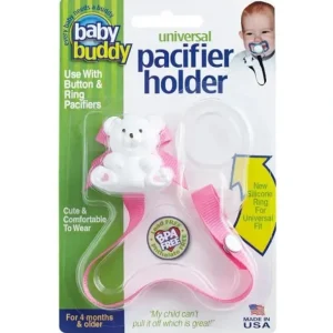 Baby Buddy - Universal Pacifier Holder, Pink - cutbabycare.com | baby boutique & care hub