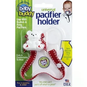 Baby Buddy - Universal Pacifier Holder, Red - cutbabycare.com | baby boutique & care hub
