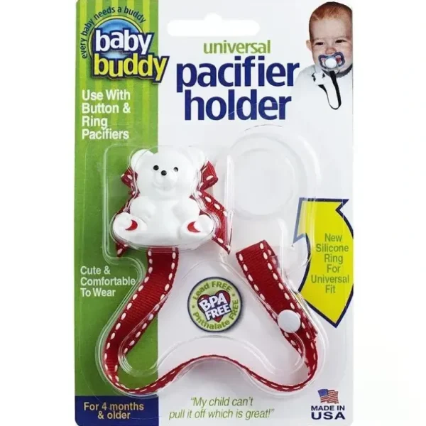 Baby Buddy - Universal Pacifier Holder, Red - cutbabycare.com | baby boutique & care hub