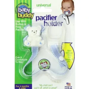 Baby Buddy - Universal Pacifier Holder Stitches, Blue/White - cutbabycare.com | baby boutique & care hub