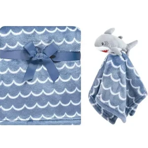 Baby Vision - Hudson Baby Plush Blanket with Security Blanket, Shark - cutbabycare.com | baby boutique & care hub