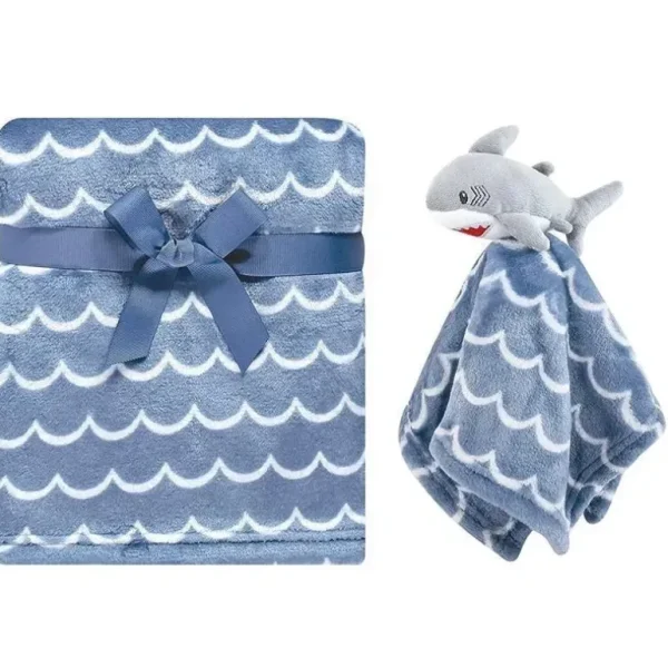Baby Vision - Hudson Baby Plush Blanket with Security Blanket, Shark - cutbabycare.com | baby boutique & care hub