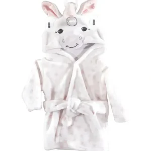 Baby Vision - Hudson Baby Unisex Baby Plush Animal Face Bathrobe, White Unicorn - cutbabycare.com | baby boutique & care hub
