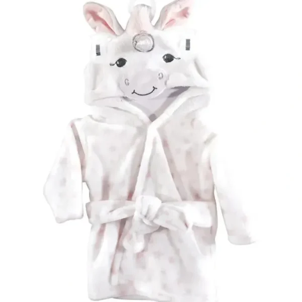 Baby Vision - Hudson Baby Unisex Baby Plush Animal Face Bathrobe, White Unicorn - cutbabycare.com | baby boutique & care hub
