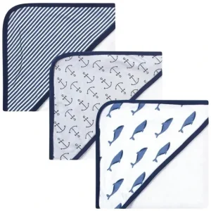 Baby Vision - Touched by Nature Unisex Baby Organic Cotton Hooded Towels, Blue Whale - cutbabycare.com | baby boutique & care hub