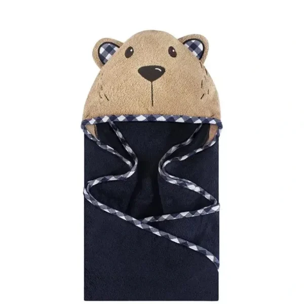 Baby Vision Animal Hooded Towel, Plaid Bear - cutbabycare.com | baby boutique & care hub