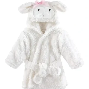 Baby Vision Bath - Plush Bathrobe, Girl Lamb 0-9M - cutbabycare.com | baby boutique & care hub
