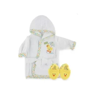 Baby Vision Bathrobe And Slippers, Yellow - cutbabycare.com | baby boutique & care hub