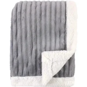 Baby Vision Corduroy Blanket with Sherpa Backing and Trim, Gray - cutbabycare.com | baby boutique & care hub