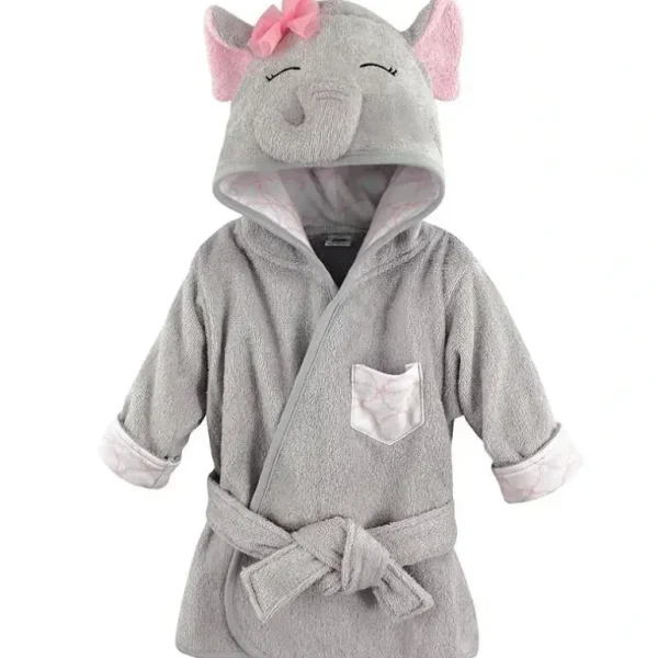 Baby Vision Cotton Animal Face Bathrobe, Pretty Elephant - cutbabycare.com | baby boutique & care hub