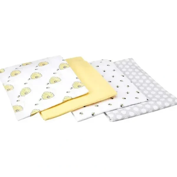 Baby Vision 4Pk Flannel Receiving Blanket, Bee - cutbabycare.com | baby boutique & care hub
