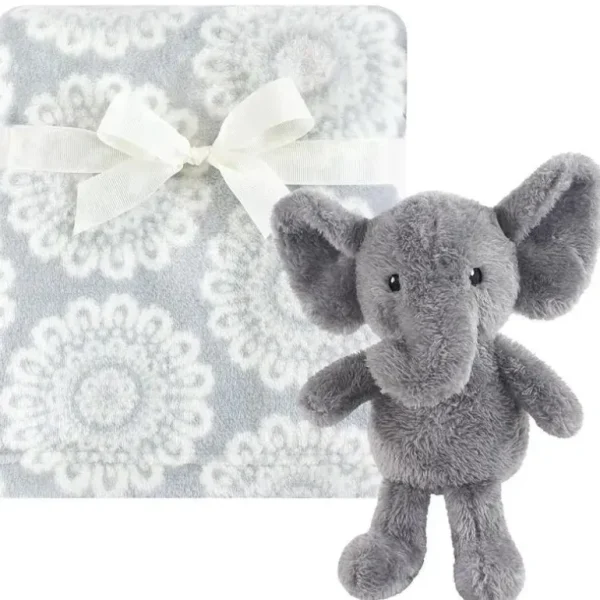 Baby Vision Plush Blanket With Toy, Snuggly Elephant - cutbabycare.com | baby boutique & care hub