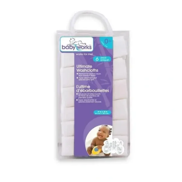 Baby Works 6-Pack Bamboo Ultimate Washcloths - cutbabycare.com | baby boutique & care hub