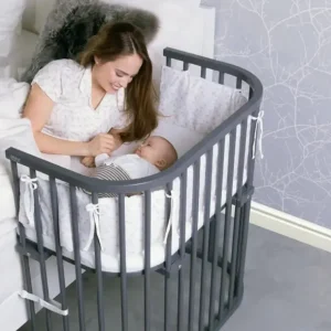 BabyBay Bedside Cosleeper, Slate Gray Finish - cutbabycare.com | baby boutique & care hub