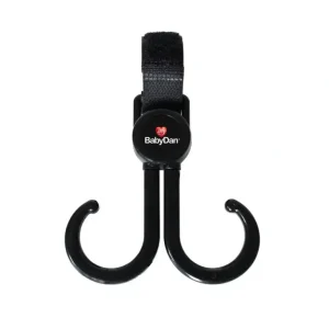 BabyDan Double Hanging Hook Storage Hanger For Infant/Toddler Stroller Black - cutbabycare.com | baby boutique & care hub