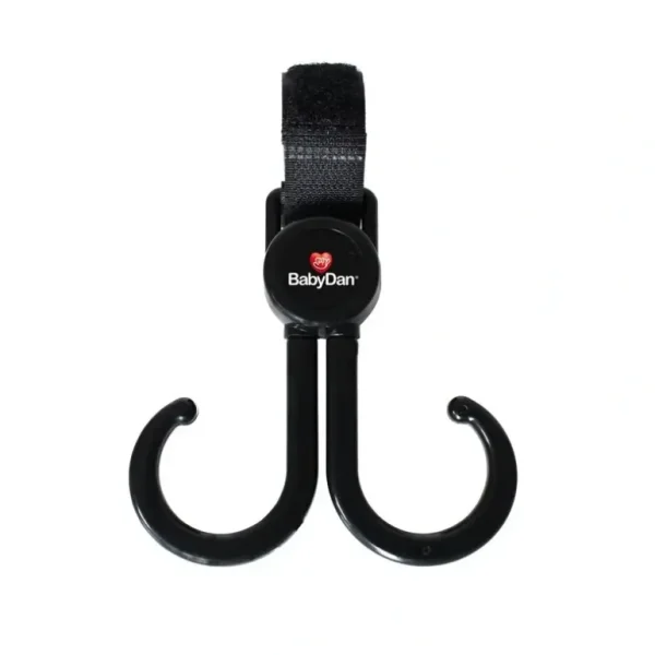 BabyDan Double Hanging Hook Storage Hanger For Infant/Toddler Stroller Black - cutbabycare.com | baby boutique & care hub