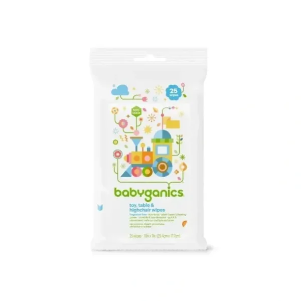 Babyganics Toy, Table & Highchair Wipes, Fragrance Free 25-Count - cutbabycare.com | baby boutique & care hub