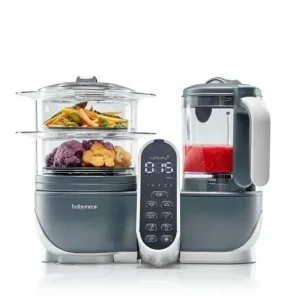 Babymoov Duo Meal Station 5-in-1 Food Maker with Steam Cooker, Blend & Puree, Grey - cutbabycare.com | baby boutique & care hub