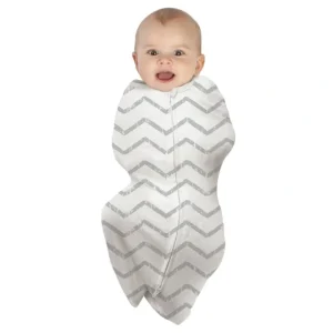 babystudio swaddlepouch cotton large (3-9m) - grey lines - cutbabycare.com | baby boutique & care hub