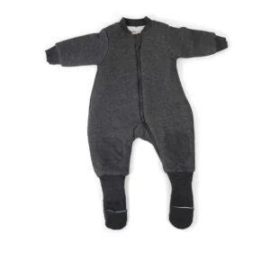 babystudio warmies cotton with arms and legs cotton 3.0TOG - charcoal/hugs equals love - cutbabycare.com | baby boutique & care hub