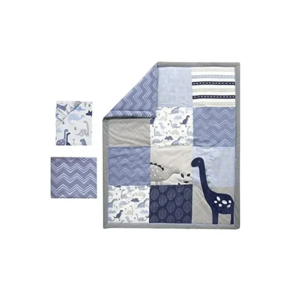 Bedtime Originals Roar Dinosaur 3 Piece Crib Bedding Set, Blue/Gray - cutbabycare.com | baby boutique & care hub