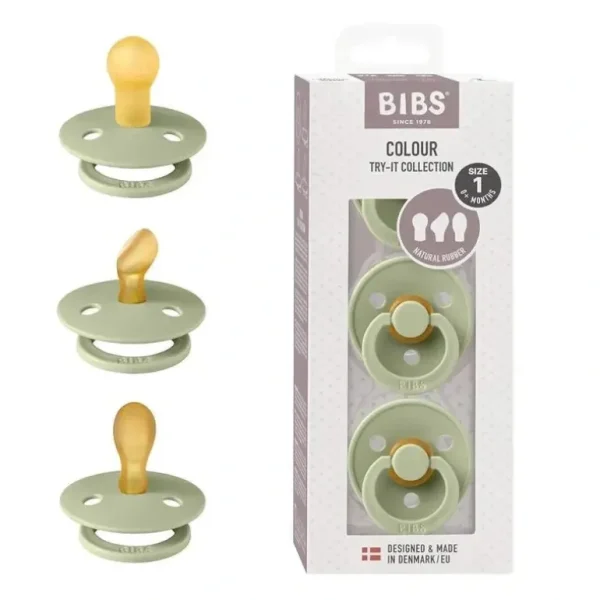 Bibs - Pacifiers 0-6 Months, 3-Pack Soothers, BPA-Free Symmetrical Nipple, Sage - cutbabycare.com | baby boutique & care hub