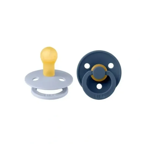 BIBS - 2Pk Dusty Blue/Steel Blue Natural Rubber Baby Pacifier, 6/18M - cutbabycare.com | baby boutique & care hub