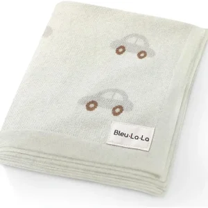 Bleu La La - 100% Luxury Cotton Receiving Swaddle Baby Blanket, Cars Cream - cutbabycare.com | baby boutique & care hub
