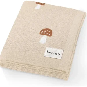 Bleu La La - 100% Luxury Cotton Swaddle Receiving Baby Blanket, Mushroom Camel - cutbabycare.com | baby boutique & care hub