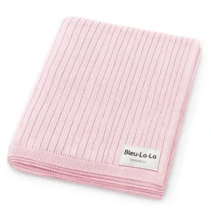 Bleu La La - 100% Luxury Organic Cotton Ribbed Baby Swaddle Blanket, Bluh Pink - cutbabycare.com | baby boutique & care hub