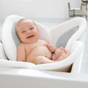 Blooming Bath Lotus - Baby Bath Seafoam, White/Gray - cutbabycare.com | baby boutique & care hub